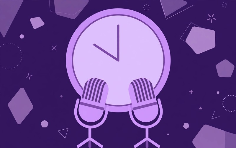 Orologio e microfoni su sfondo viola scuro: le prime 24 ore di una crisi mediatica